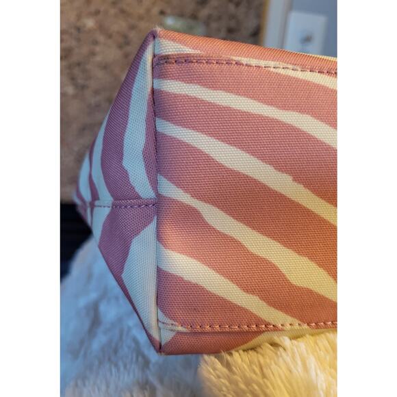 Coach Zebra Stripe Tote Shoulder Bag L1380-F23283 Pink Tan - Picture 9 of 16